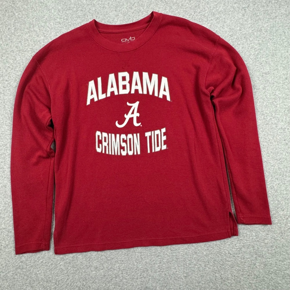 Old Varsity Brand Alabama Crimson Tide Red Waffle Knit Thermal Shirt XL